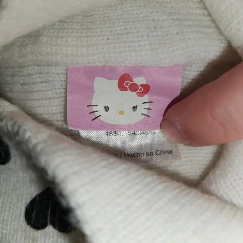 ❤️🍓Adorable Hello Kitty Hot Pink and White Love Hearts White Beanie